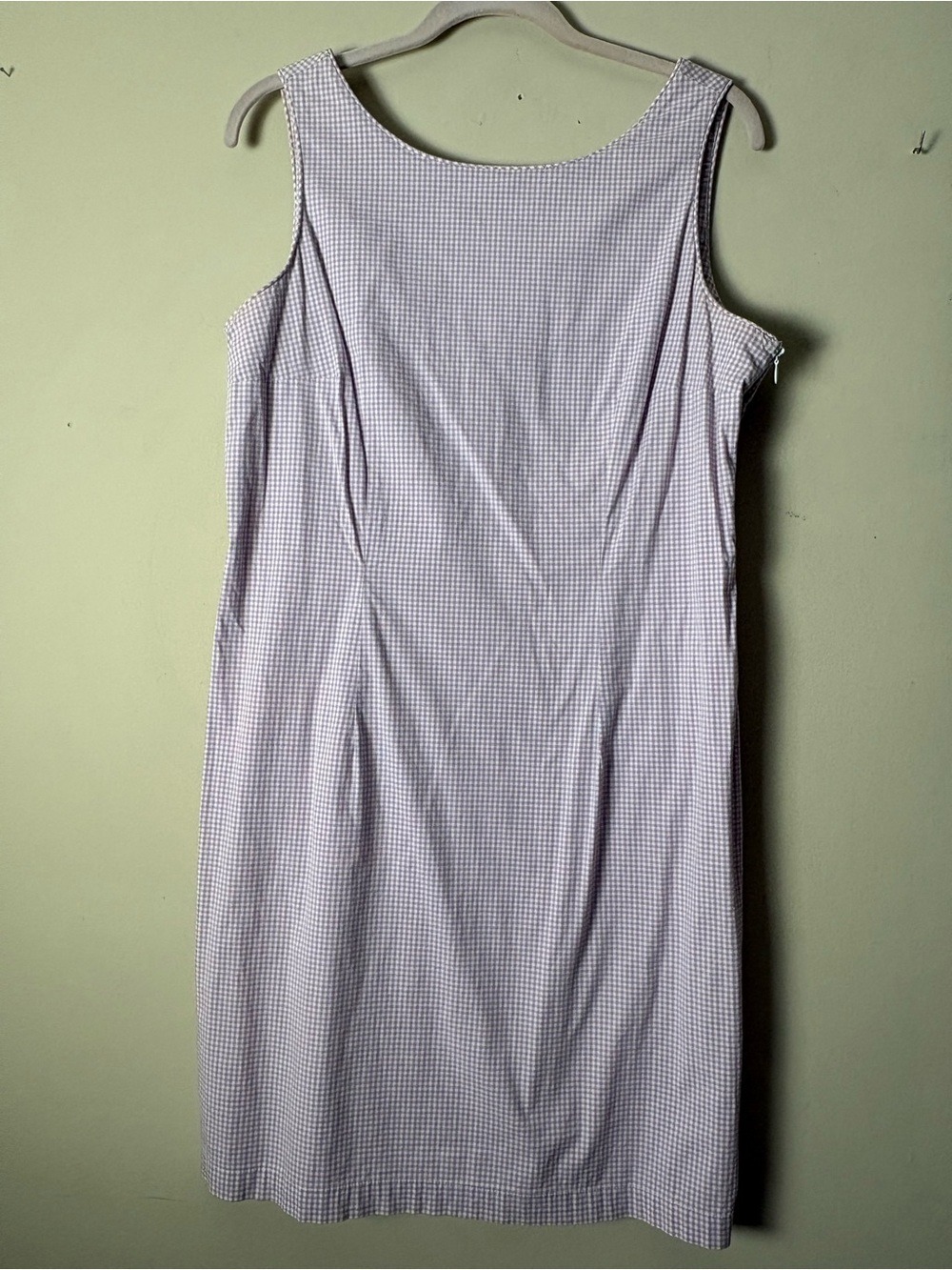 Vintage Jones New York Lavender Gingham Sleeveless Dress 12